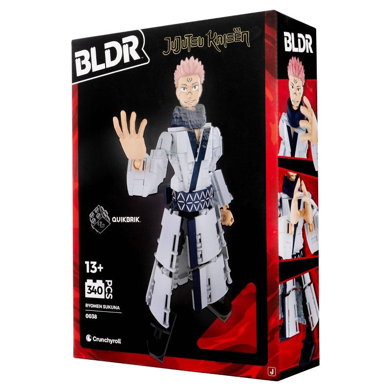 slide 11 of 11, BLDR Ryomen Sukuna Crunchyroll Medium Building Set: 340 Pieces, Enhances Fine Motor Skills, Anime Plastic Kit, 340 ct