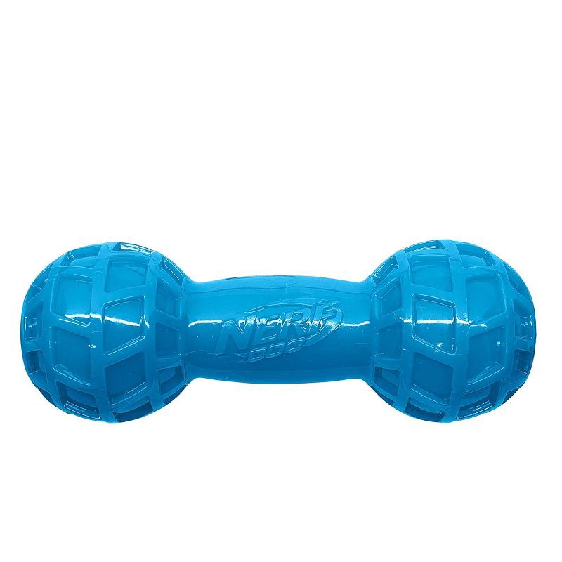 slide 2 of 6, NERF EXO Squeak Dog Barbell Toy, 1 ct