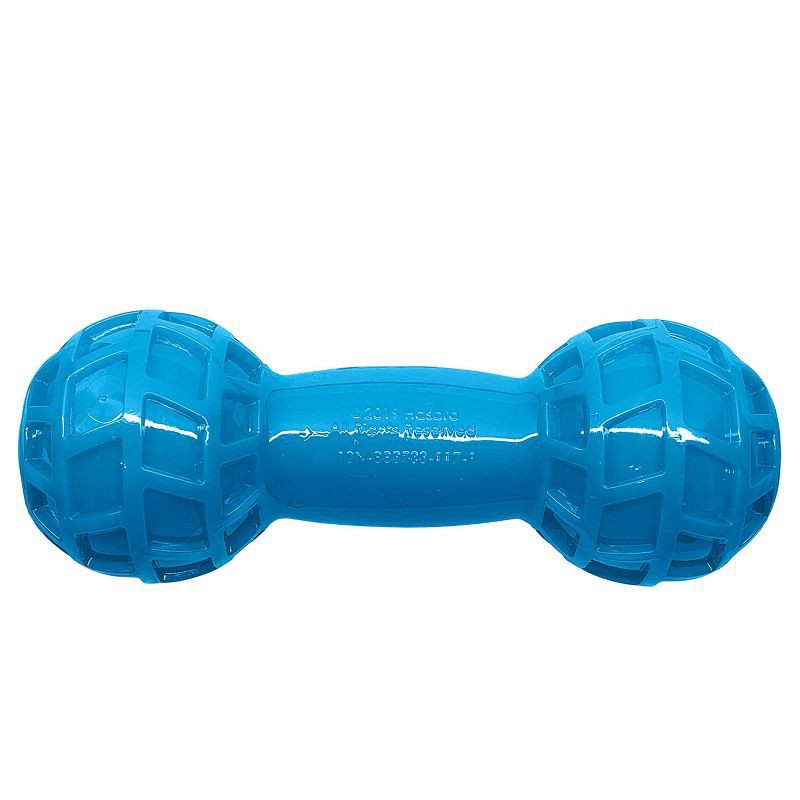 slide 4 of 6, NERF EXO Squeak Dog Barbell Toy, 1 ct