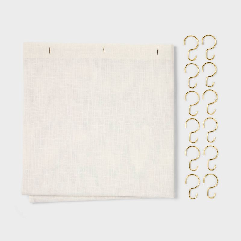 slide 5 of 5, 13pc Coastal Abstract Shower Curtain Set Cream/Red - Threshold™, 13 ct