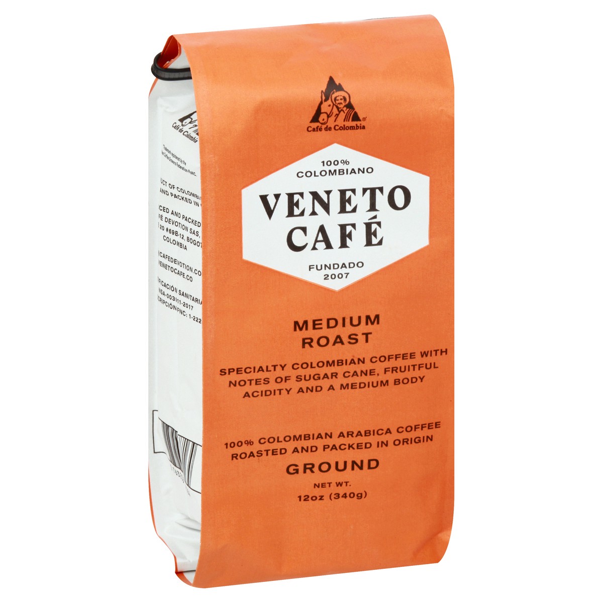 slide 3 of 12, Veneto Cafe 100% Colombian Medium Roast Ground Coffee 12 oz, 12 oz
