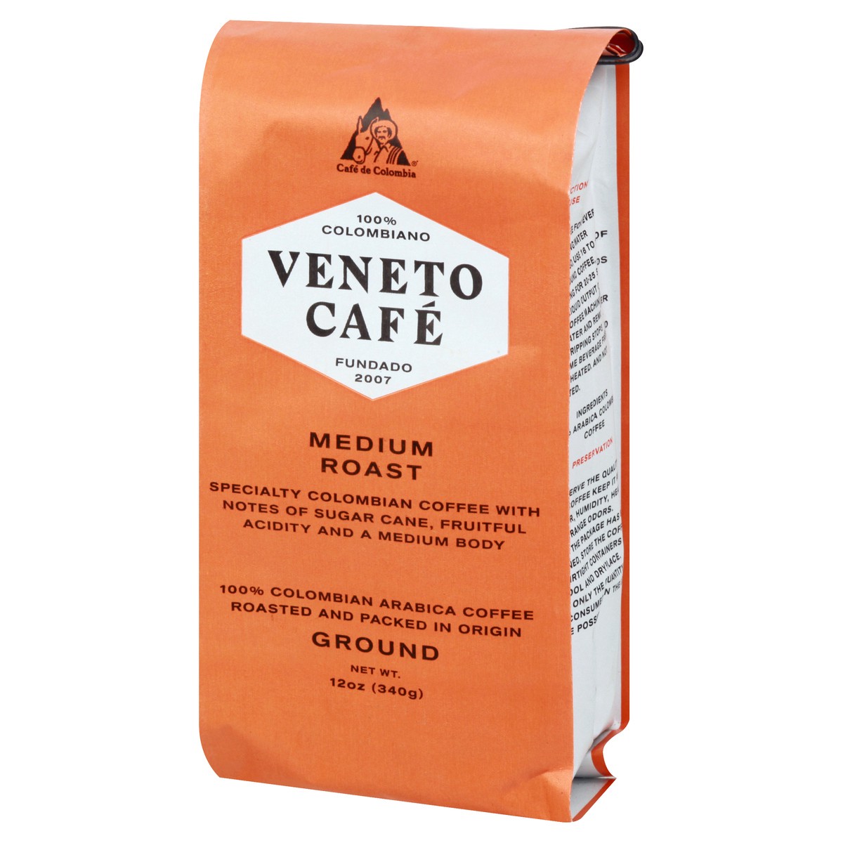 slide 7 of 12, Veneto Cafe 100% Colombian Medium Roast Ground Coffee 12 oz, 12 oz