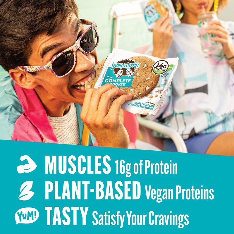 slide 3 of 6, Lenny & Larry's Complete Vegan Cookies - White Chocolate Flavored Macadamia - 4oz/6ct, 6 ct; 4 oz