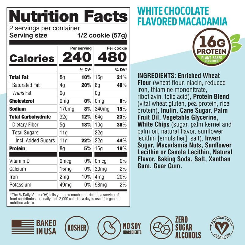 slide 5 of 6, Lenny & Larry's Complete Vegan Cookies - White Chocolate Flavored Macadamia - 4oz/6ct, 6 ct; 4 oz