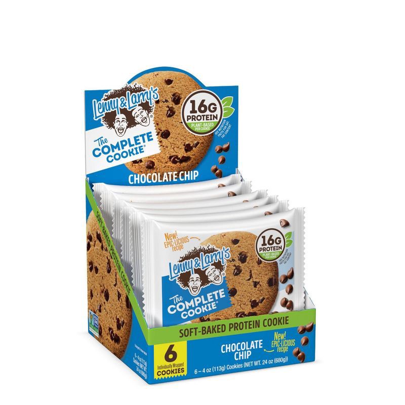 slide 2 of 8, Lenny & Larry's Complete Vegan Cookies - Chocolate Chip - 6ct, 6 ct