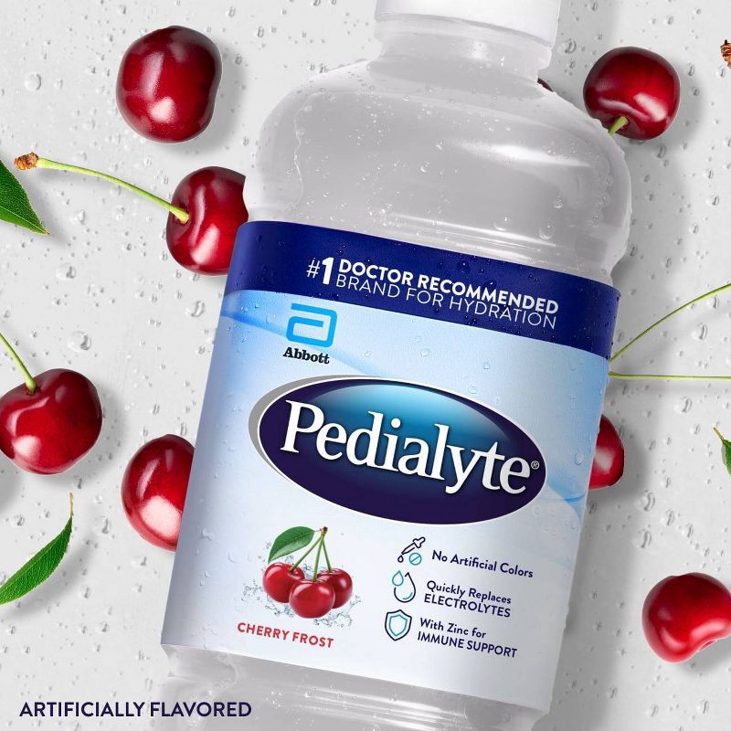slide 3 of 8, Pedialyte Electrolyte Solution Hydration Drink - Cherry Frost - 33.8 fl oz, 33.8 fl oz