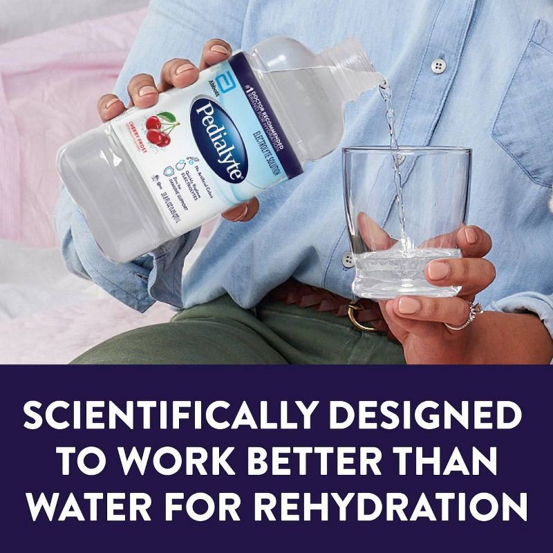 slide 5 of 8, Pedialyte Electrolyte Solution Hydration Drink - Cherry Frost - 33.8 fl oz, 33.8 fl oz