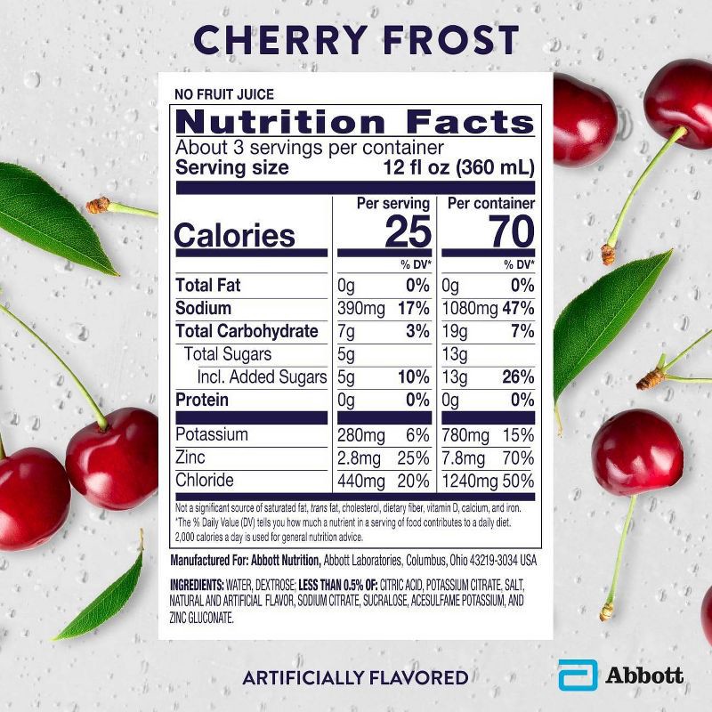 slide 8 of 8, Pedialyte Electrolyte Solution Hydration Drink - Cherry Frost - 33.8 fl oz, 33.8 fl oz