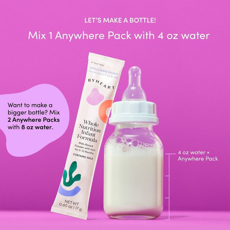 slide 9 of 9, ByHeart Infant Formula Anywhere Pack - Gentle, Easy-to-Digest - Made with Organic, Grass-Fed Whole Milk - 8.4oz/14ct, 
