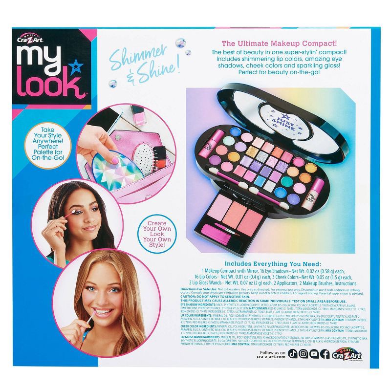 slide 2 of 8, My Look Glow Pretty Beauty Compact: Craft Activity Kit with Applicator, Plastic Material, 1 ct