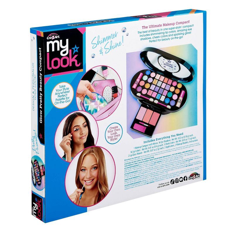 slide 8 of 8, My Look Glow Pretty Beauty Compact: Craft Activity Kit with Applicator, Plastic Material, 1 ct