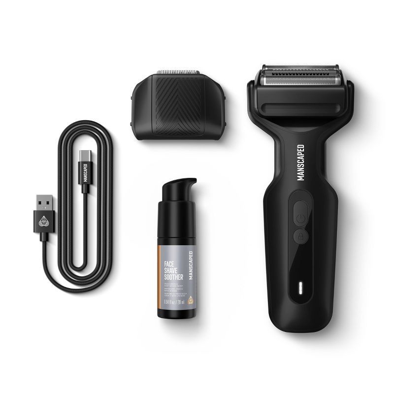 slide 2 of 12, Manscaped The Chairman Plus Essentials Kit, Electric Foil Face Shaver and SkinSafe Precision Trimmer with Soothing Aftershave Serum, 1 ct