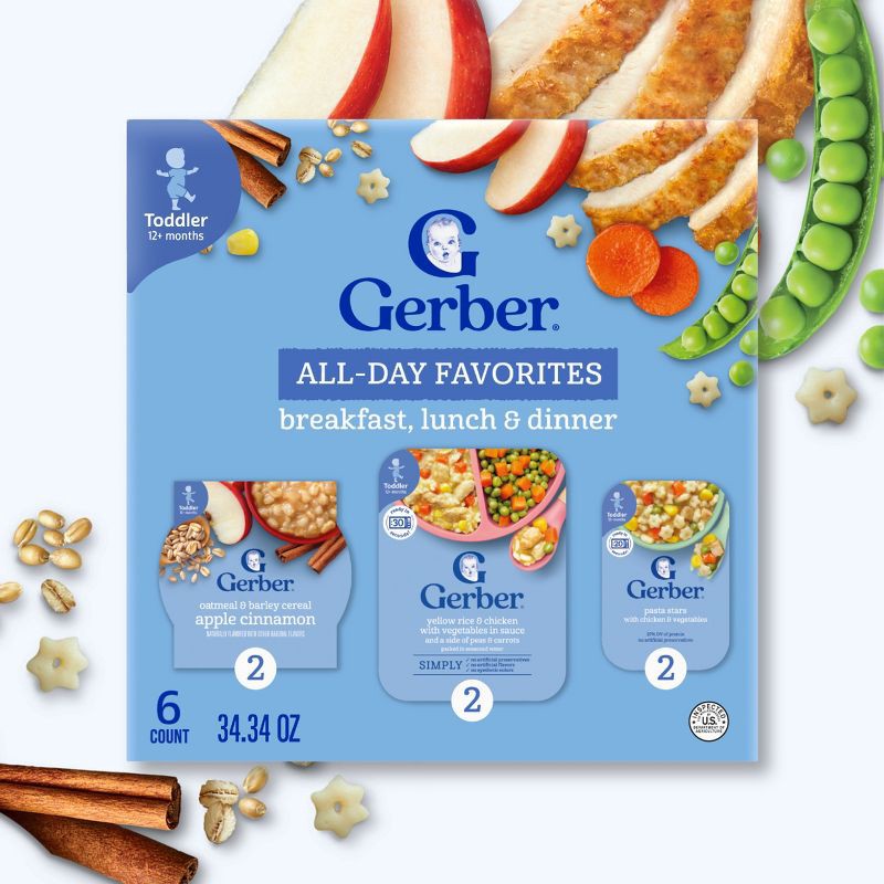 slide 2 of 9, Gerber All Day Favorites Baby Food - 6ct/2.14lbs, 6 ct, 2.14 lb