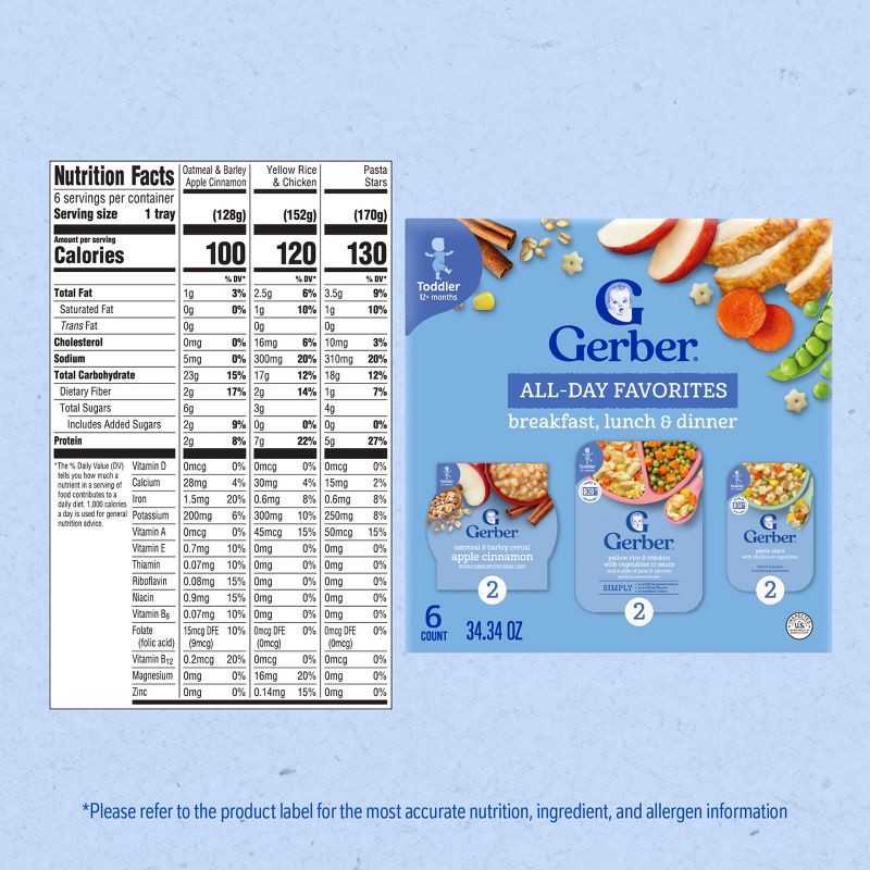slide 8 of 9, Gerber All Day Favorites Baby Food - 6ct/2.14lbs, 6 ct, 2.14 lb