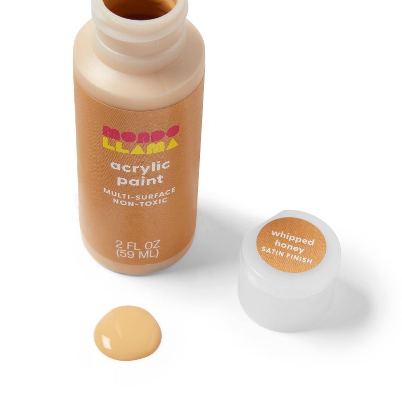 slide 2 of 3, 2oz Satin Acrylic Paint Whipped Honey - Mondo Llama™, 2 oz
