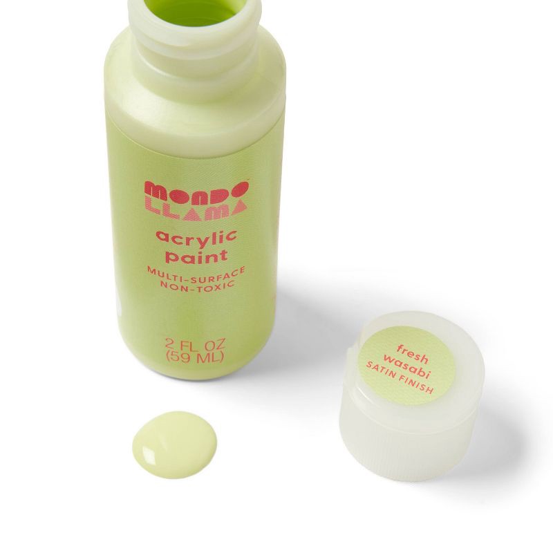 slide 2 of 3, 2oz Satin Acrylic Paint Fresh Wasabi - Mondo Llama™, 2 oz