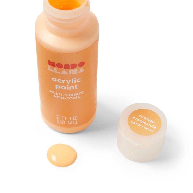 slide 2 of 3, 2oz Satin Acrylic Paint Orange Creamsicle - Mondo Llama™, 2 oz