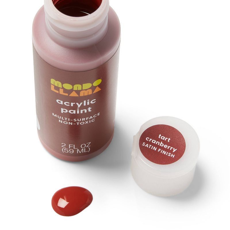 slide 2 of 3, 2oz Satin Acrylic Paint Tart cranberry - Mondo Llama™, 2 oz