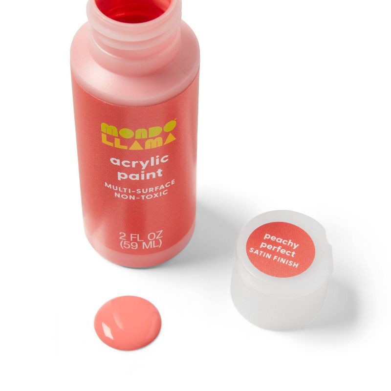 slide 2 of 3, 2oz Satin Acrylic Paint Peachy Perfect - Mondo Llama™, 2 oz