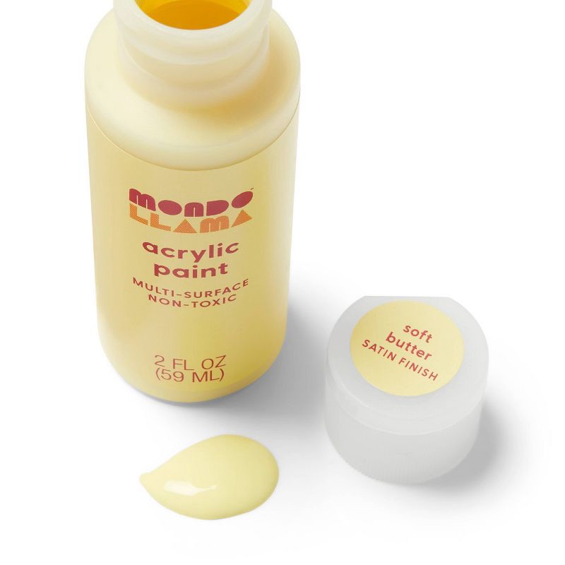 slide 2 of 3, 2oz Satin Acrylic Paint Soft Butter - Mondo Llama™, 2 oz