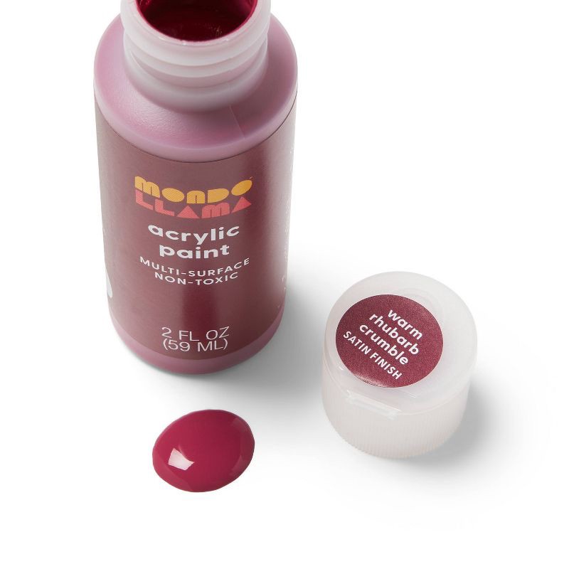 slide 2 of 3, 2oz Satin Acrylic Paint Warm Rhubarb Crumble - Mondo Llama™, 2 oz