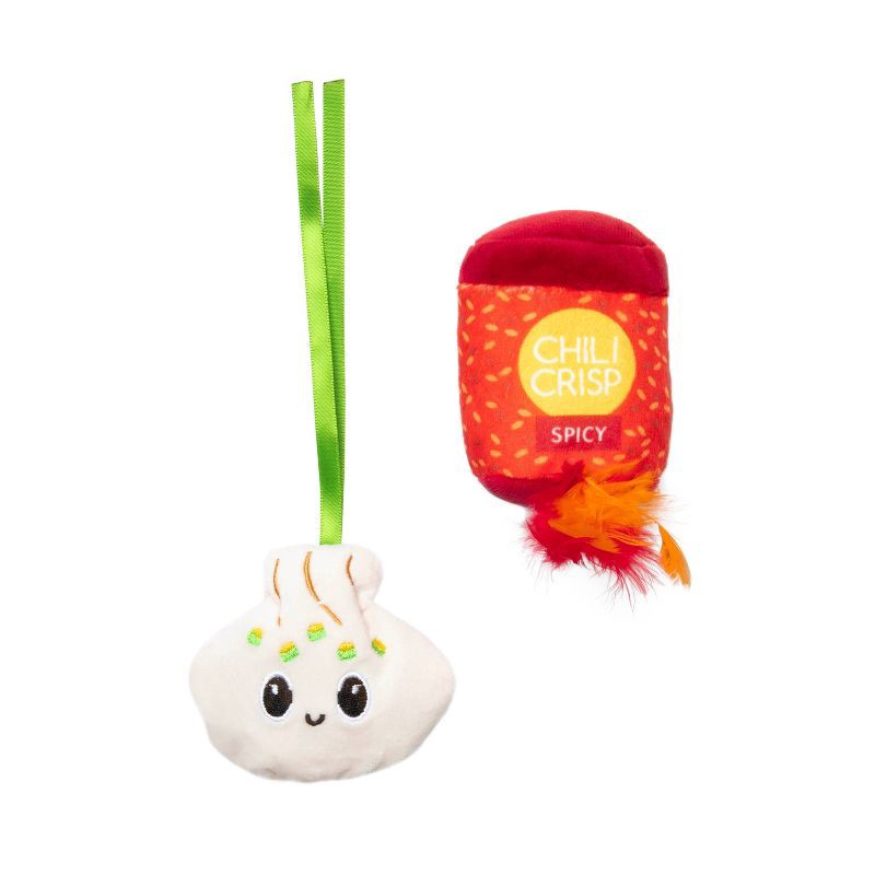 slide 2 of 6, Quirky Kitty Chili Crisp Cat Plush Toy - Red, 1 ct