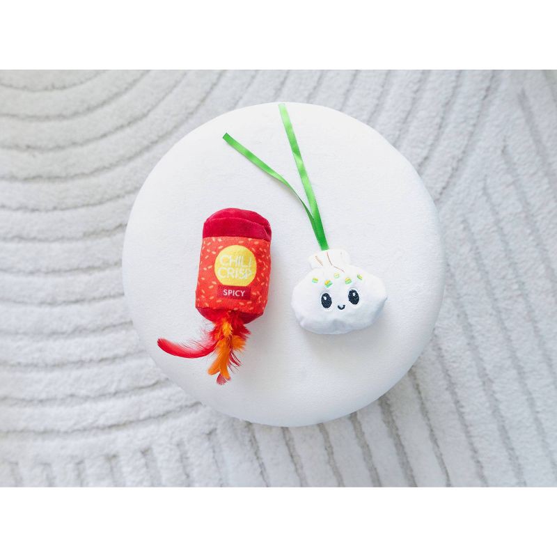 slide 4 of 6, Quirky Kitty Chili Crisp Cat Plush Toy - Red, 1 ct