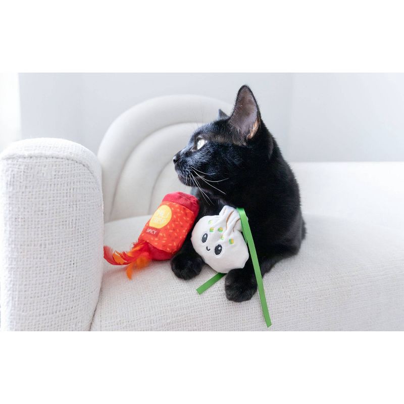 slide 5 of 6, Quirky Kitty Chili Crisp Cat Plush Toy - Red, 1 ct