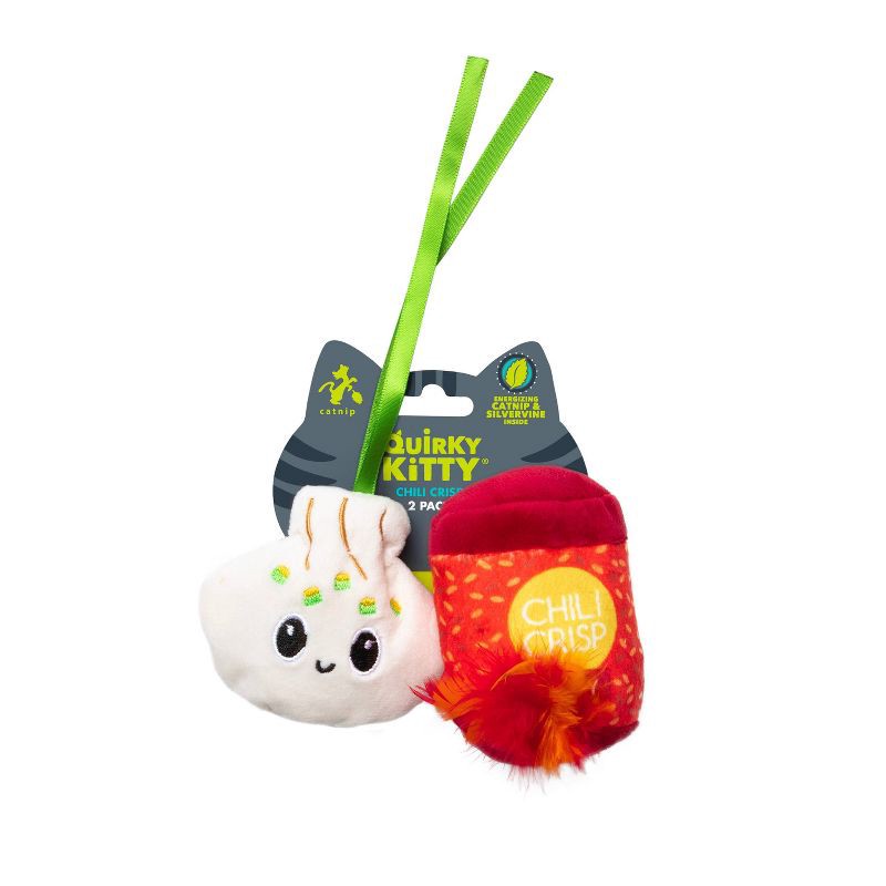 slide 1 of 6, Quirky Kitty Chili Crisp Cat Plush Toy - Red, 1 ct