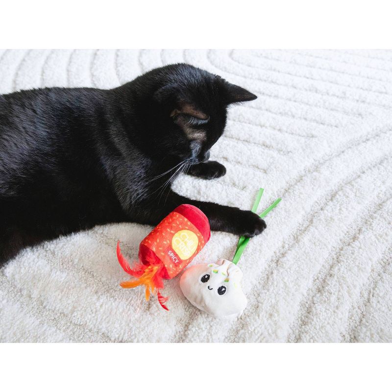 slide 6 of 6, Quirky Kitty Chili Crisp Cat Plush Toy - Red, 1 ct