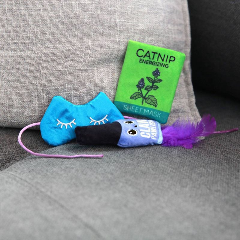 slide 3 of 6, Quirky Kitty Self Care Cat Plush Toy - Purple, 1 ct