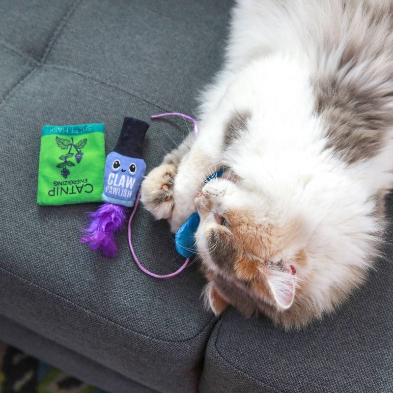 slide 5 of 6, Quirky Kitty Self Care Cat Plush Toy - Purple, 1 ct