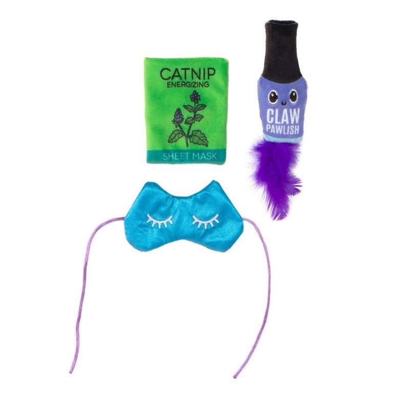 slide 1 of 6, Quirky Kitty Self Care Cat Plush Toy - Purple, 1 ct