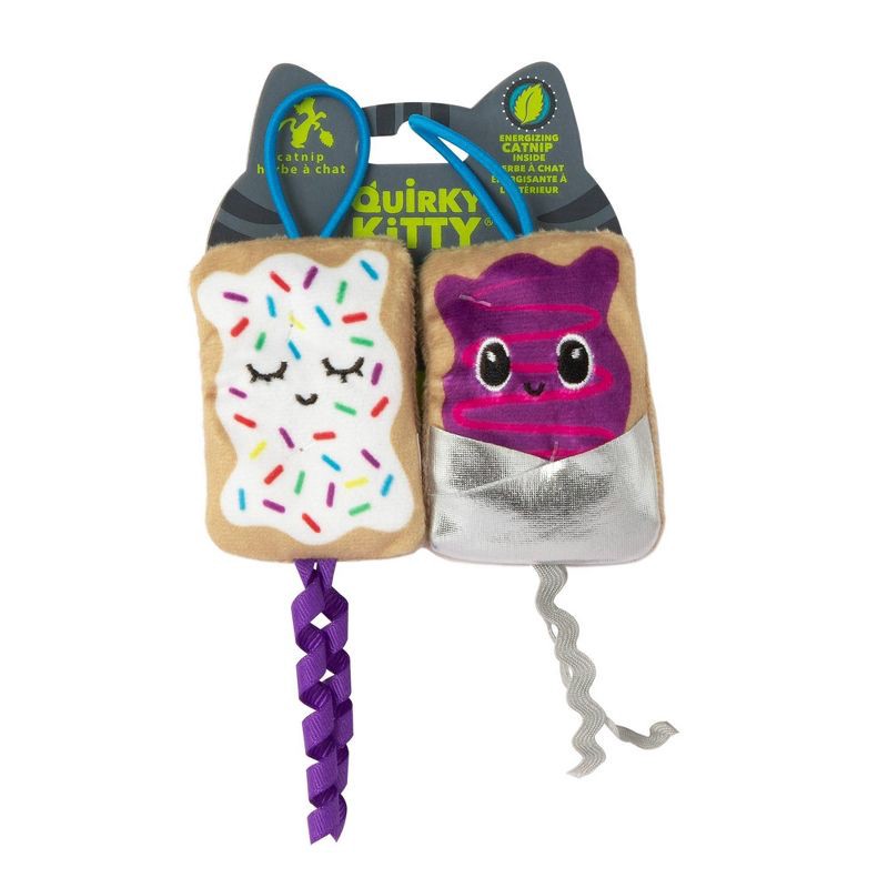 slide 2 of 5, Quirky Kitty Flingin' Purr Tarts Cat Plush Toy - Gray, 1 ct