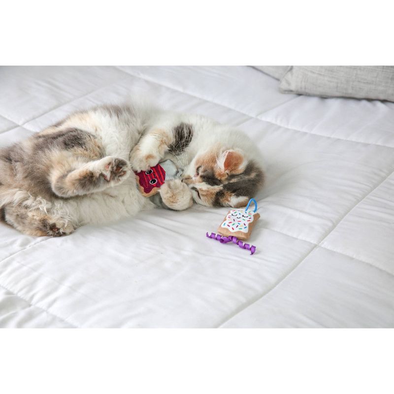 slide 4 of 5, Quirky Kitty Flingin' Purr Tarts Cat Plush Toy - Gray, 1 ct