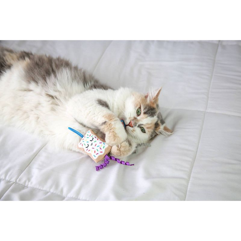 slide 5 of 5, Quirky Kitty Flingin' Purr Tarts Cat Plush Toy - Gray, 1 ct