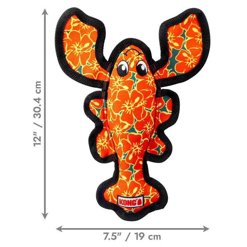 slide 3 of 4, KONG Hibiscus Lobster Ballistic Dog Animal Toy, 1 ct