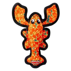 KONG Hibiscus Lobster Ballistic Dog Animal Toy: Nylon, Occupy, Cuddle, Medium/Small Breed Size