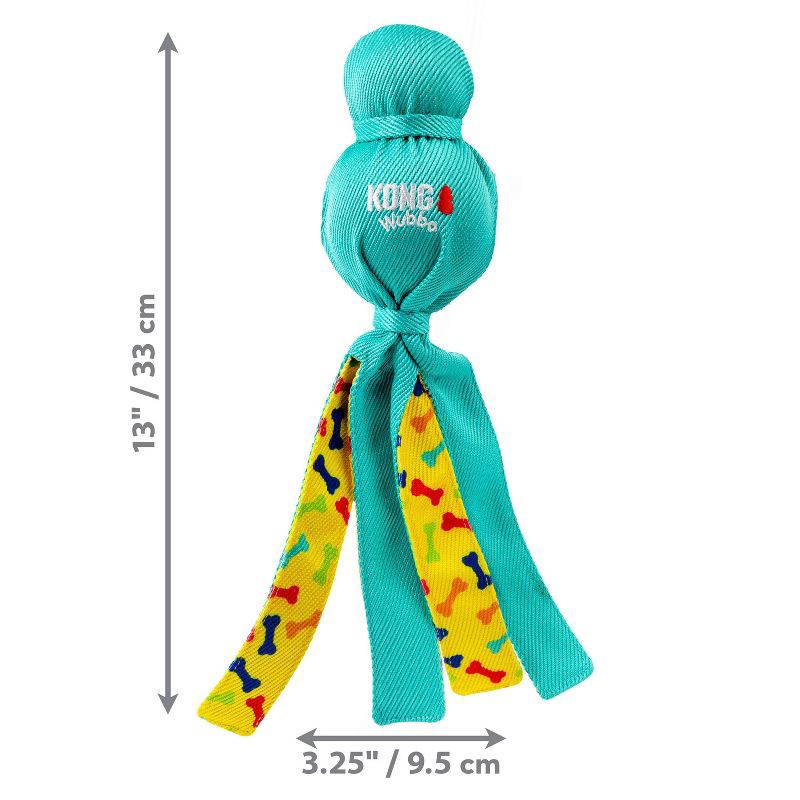 slide 4 of 4, KONG Wubba Ballistic Fabric Bones Dog Ball Interactive Toy, 1 ct