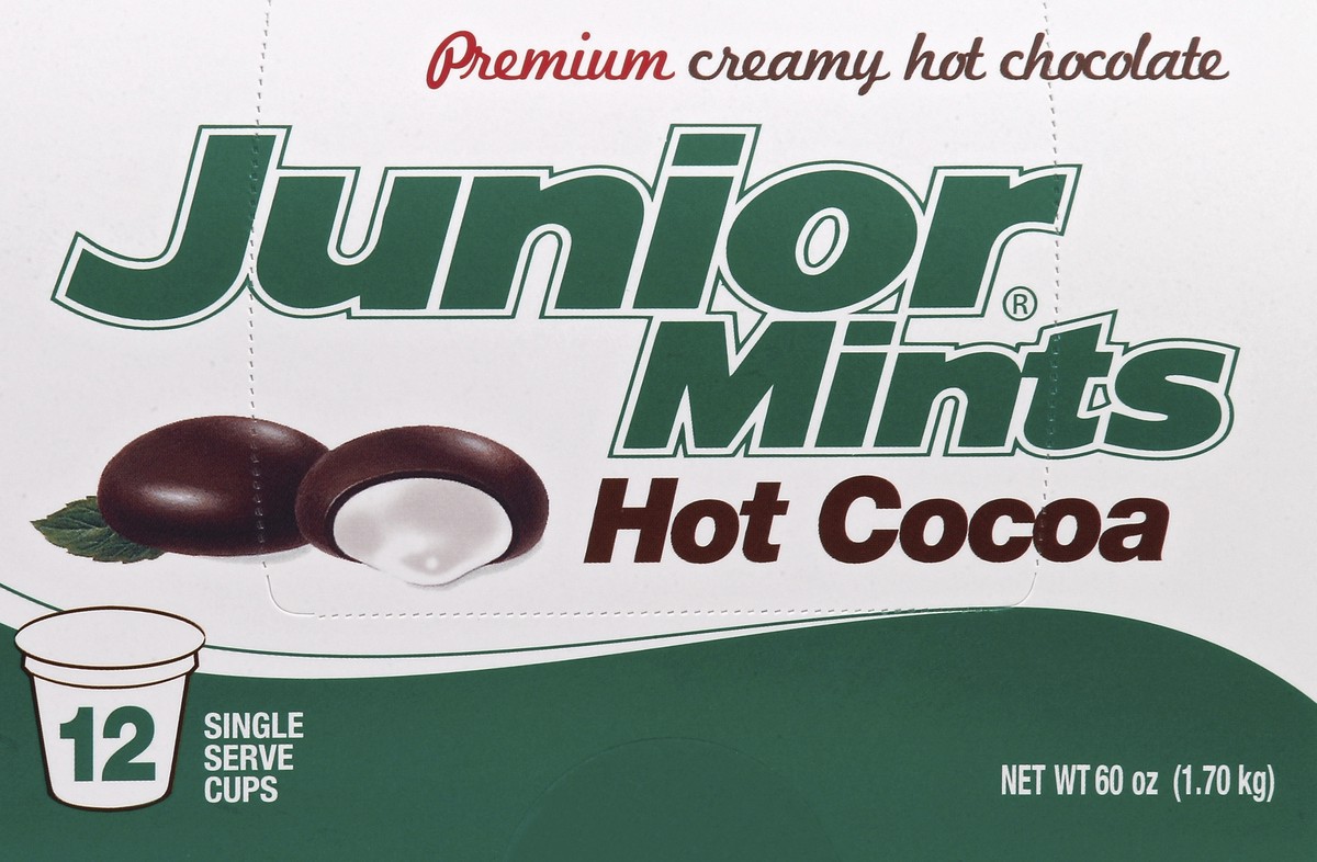 slide 2 of 5, Junior Mints Hot Cocoa, Mint Flavored, Single Serve Cups, 12Ct, 12 ct