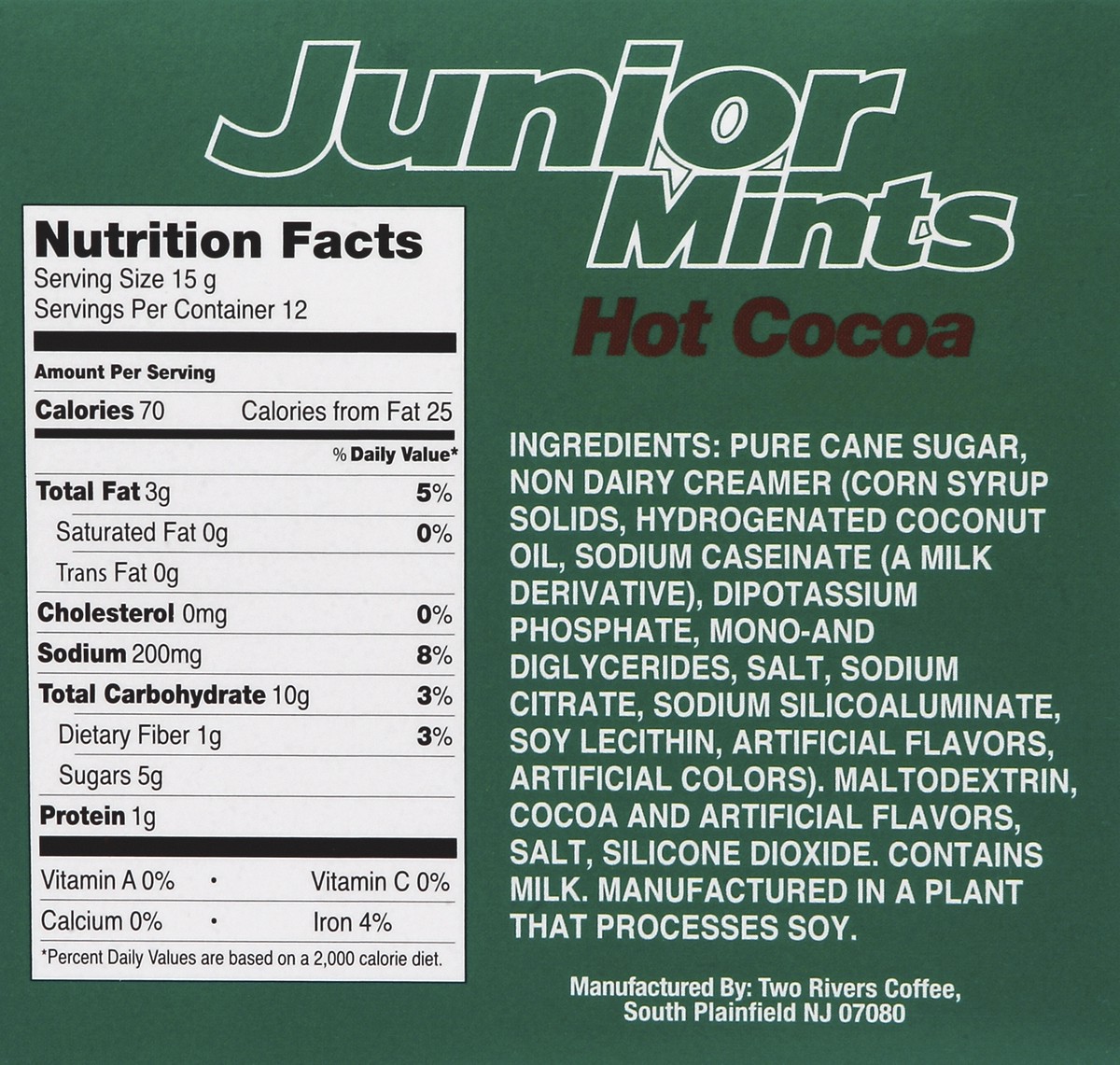 slide 3 of 5, Junior Mints Hot Cocoa, Mint Flavored, Single Serve Cups, 12Ct, 12 ct