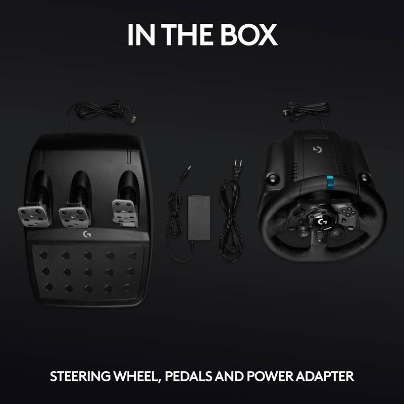 slide 9 of 9, Logitech G923 Racing Wheel and Pedals for PS5, PS4, PC, Mac, TRUEFORCE up to 1000 Hz Force Feedback - Black, 1 ct