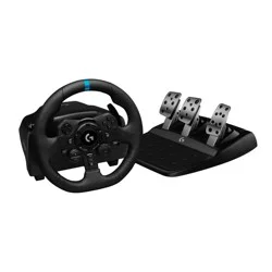 Logitech G923 Racing Wheel and Pedals for PS5, PS4, PC, Mac, TRUEFORCE up to 1000 Hz Force Feedback - Black: USB Connection, Rubber Grip