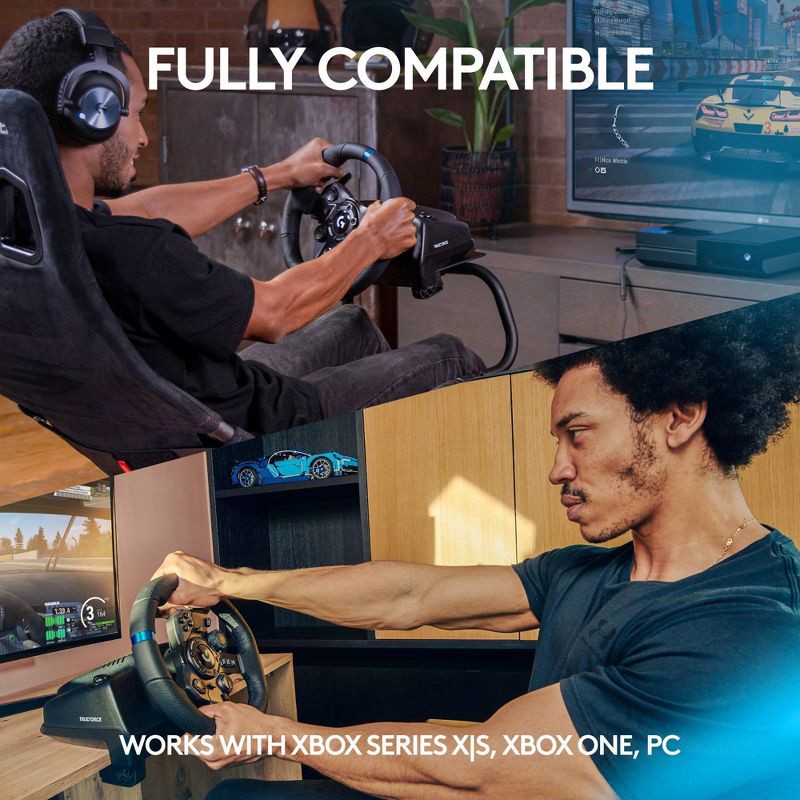 slide 3 of 9, Logitech G923 Racing Wheel and Pedals for Xbox Series X|S, Xbox One and PC: USB Connection, Rubber Grip, 1 ct