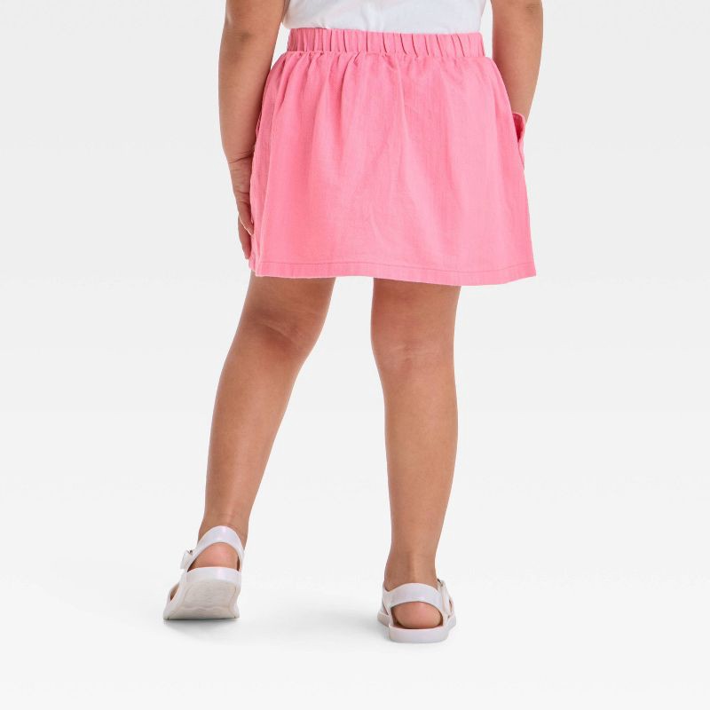 slide 2 of 3, Toddler Girls' Skirt - Cat & Jack™ Pink 18M: Cotton Twill, Elastic Waist, Patch Pocket, 1 ct