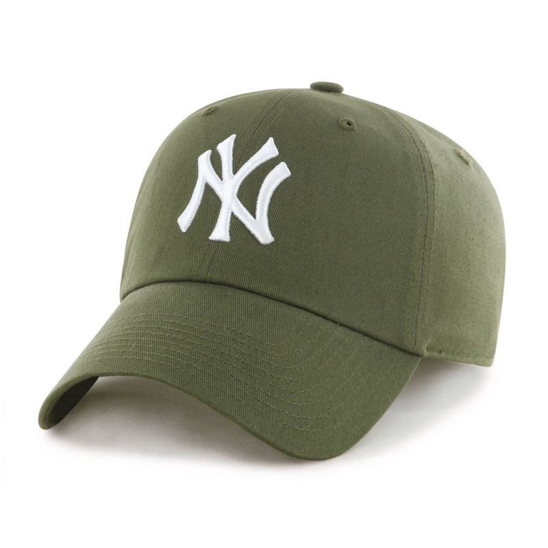 slide 1 of 2, New York Yankees Baseball Hat - Green: MLB Team Logo, Cotton, Adjustable Strap, Adult Sizing, Woven Fabric, 1 ct