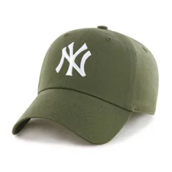 New York Yankees Baseball Hat - Green: MLB Team Logo, Cotton, Adjustable Strap, Adult Sizing, Woven Fabric
