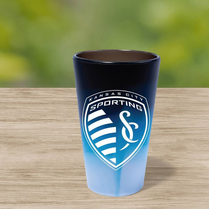 slide 3 of 3, MLS Sporting KC Silipint Glass - 16oz: Silicone Drinkware, Pint Glass, 1 Piece, 16 oz