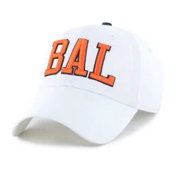 MLB Baltimore Orioles White Cooperstown Clique Hat: Cotton Adjustable Baseball Cap