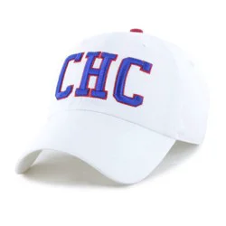 MLB Chicago Cubs White Cooperstown Clique Hat: Adjustable Cotton Baseball Cap